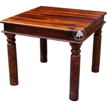 Stylowy stół drewniany na toczonych nogach - Drewno Palisander - brąz 
