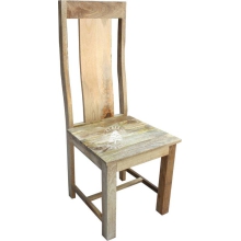Profilowane nowoczesne krzesło drewniane - Drewno Mango - naturalne