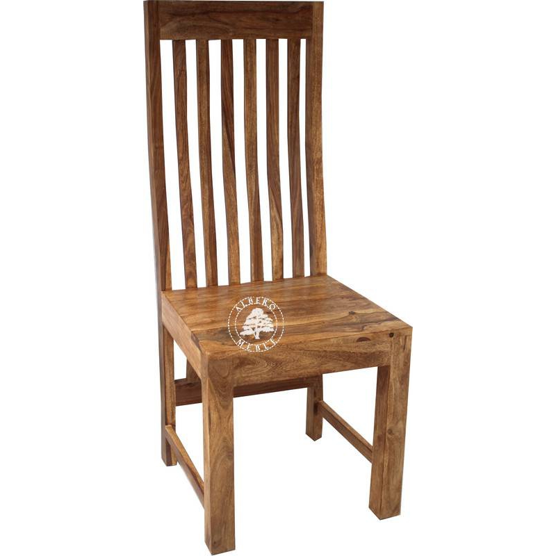 Drewniane krzesło z wyprofilowanym oparciem - Drewno Palisander -  naturalny