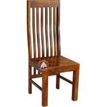 Drewniane krzesło z wyprofilowanym oparciem - Drewno Palisander - brąz 