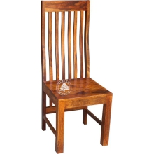 Drewniane krzesło z wyprofilowanym oparciem - Drewno Palisander - brąz 
