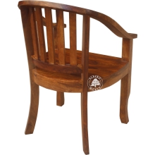 Duży drewniany fotel do jadalni - Drewno Palisander - brąz 