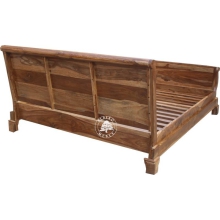 Tradycyjne stylowe łóżko Albero z drewnianym wezgłowiem - Drewno Palisander -  naturalny