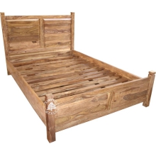 Klasyczne drewniane łóżko do sypialni Classic - Drewno Palisander -  naturalny
