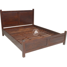 Klasyczne drewniane łóżko do sypialni Classic -  Drewno Palisander - ciemny brąz