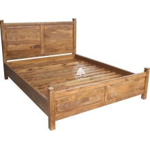 Klasyczne drewniane łóżko do sypialni Classic - Drewno Palisander -  naturalny