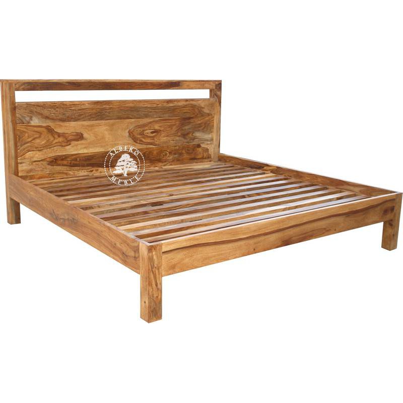 Łóżko Modern Cube z drewna palisandru - Drewno Palisander -  naturalny