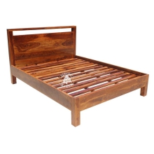 Łóżko Modern Cube z drewna palisandru - Drewno Palisander - brąz 