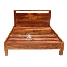 Łóżko Modern Cube z drewna palisandru - Drewno Palisander - brąz 