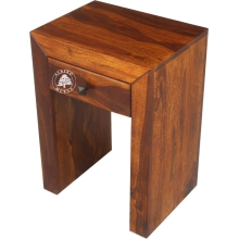 Mały stolik nocny z szufladą Modern Cube - Drewno Palisander - brąz 