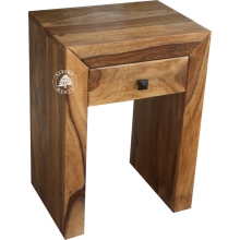 Mały stolik nocny z szufladą Modern Cube - Drewno Palisander -  naturalny