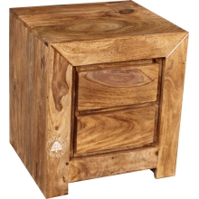 Duża szafka nocna z szufladami z drewna w nowoczesnym stylu - Drewno Palisander -  naturalny