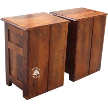 Klasyczna drewniana szafka nocna Classic z szufladą - Drewno Palisander - brąz 