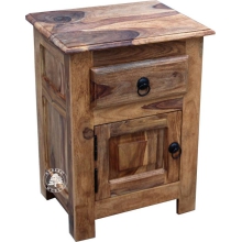 Klasyczna drewniana szafka nocna Classic z szufladą - Drewno Palisander -  naturalny