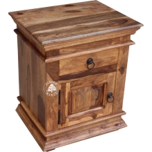Tradycyjna szafka nocna Albero z ozdobnym gzymsem - Drewno Palisander -  naturalny