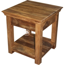 Wysoki stolik kawowy z klasycznym gzymsem wykonany z drewna - Drewno Palisander -  naturalny