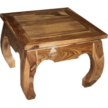 Klasyczny kolonialny stolik Opium na wygiętych nogach - Drewno Palisander -  naturalny