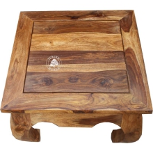 Klasyczny kolonialny stolik Opium na wygiętych nogach - Drewno Palisander -  naturalny