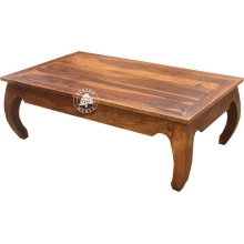 Stolik kawowy Opium z drewna litego w klasycznym stylu - Drewno Palisander - brąz 