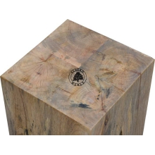 Solidny taboret wyprodukowany z naturalnych bali drewnianych - Drewno Mango - naturalne