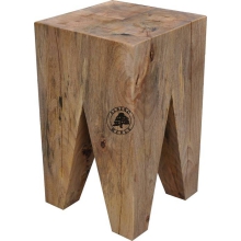 Solidny taboret wyprodukowany z naturalnych bali drewnianych - Drewno Mango - naturalne