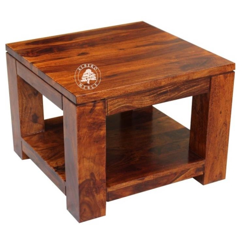 Nowoczesny stolik drewniany z dolną półką GOA
