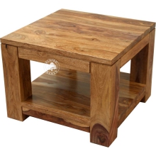 Nowoczesny stolik drewniany z dolną półką GOA - Drewno Palisander -  naturalny