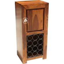 Nowoczesna szafka na wino z naturalnego drewna - Drewno Palisander - brąz 