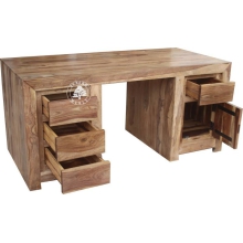 Duże nowoczesne biurko z naturalnego drewna palisander do gabinetu - Drewno Palisander -  naturalny