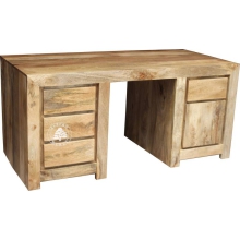 Duże nowoczesne biurko z naturalnego drewna palisander do gabinetu - Drewno Mango - naturalne
