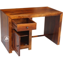 Nowoczesne biurko młodzieżowe z naturalnego drewna palisander - Drewno Palisander - brąz 