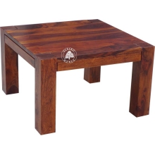 Mały nowoczesny stolik kawowy do salonu z litego drewna - Drewno Palisander - brąz 