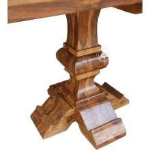 Stylowy stół drewniany ROYAL na dwóch solidnych nogach - Drewno Palisander -  naturalny