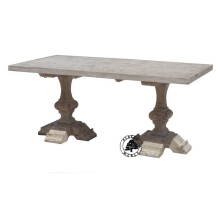 Stylowy stół drewniany ROYAL na dwóch solidnych nogach - Drewno Mango - bielone