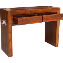 Wysokie biurko/konsola z drewna palisander z szufladami - Drewno Palisander - brąz 
