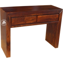 Wysokie biurko/konsola z drewna palisander z szufladami -  Drewno Palisander - ciemny brąz