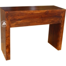 Wysokie biurko/konsola z drewna palisander z szufladami -  Drewno Palisander - ciemny brąz
