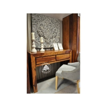 Wysokie biurko/konsola z drewna palisander z szufladami - Drewno Palisander - brąz 