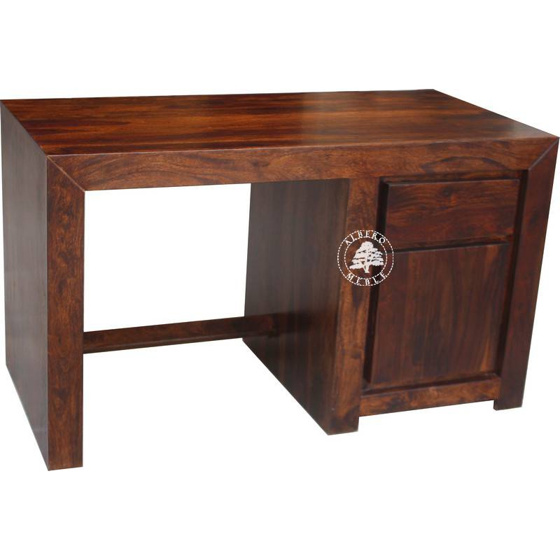 Drewniane nowoczesne biurko do gabinetu GOA -  Drewno Palisander - ciemny brąz