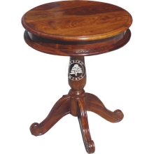 Okrągły stolik kawowy na klasycznej drewnianej nodze - Drewno Palisander - brąz 