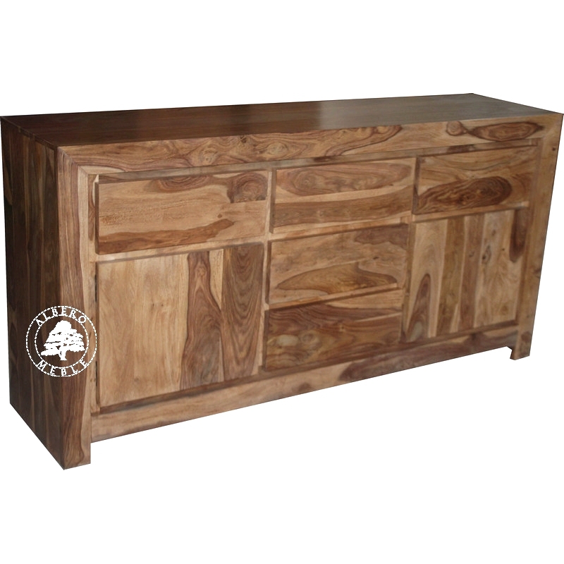Duża komoda drewniana z czterema szufladami Goa - Drewno 100% Palisander -  naturalny