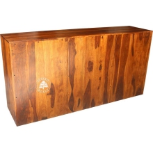 Duża komoda drewniana z czterema szufladami Goa - Drewno Palisander - brąz 
