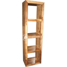 Regał drewniany prosty z czterema półkami Modern Cube - Drewno Palisander -  naturalny
