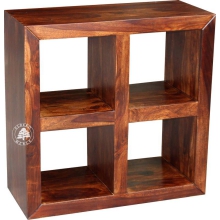 Niski regał otwarty kwadratowy czwórka Modern Cube - Drewno Palisander - brąz 