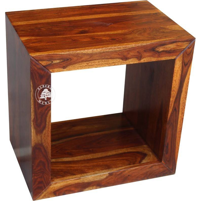 Nowoczesna półka Modern Cube z drewna litego palisander - Drewno Palisander - brąz 
