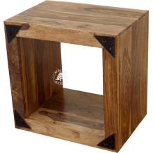 Nowoczesna półka Modern Cube z drewna litego palisander - Drewno Palisander -  naturalny