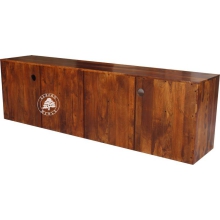 Dwumetrowa drewniana szafka pod telewizor z szufladami - Drewno Palisander - brąz 