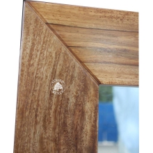 Lustro w prostej ramie z litego drewna palisander - Drewno Palisander -  naturalny